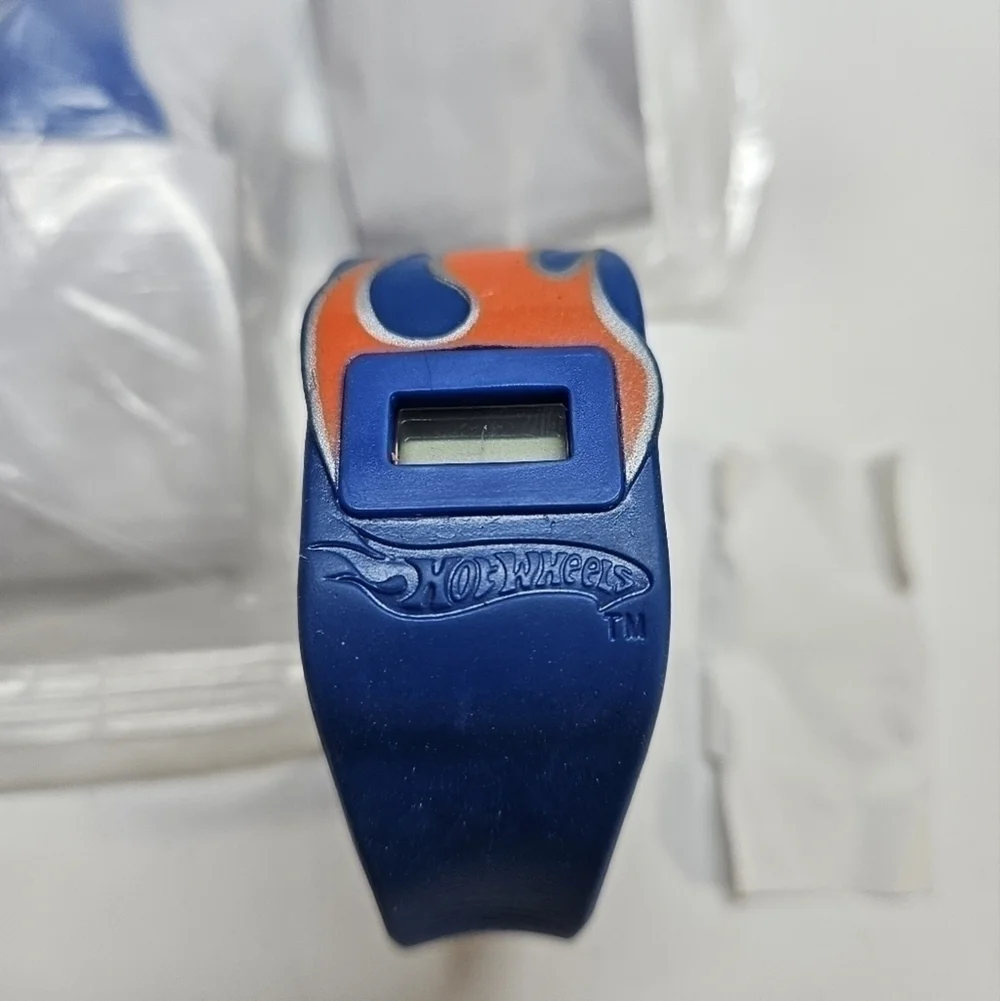 VINTAGE NEW Kellogg's Promo Hot Wheels Blue Kid's Digital Watch Set of 2